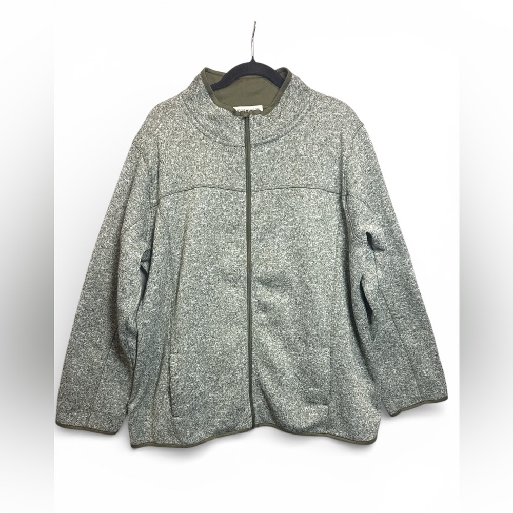 Mountain Ridge 3X Full Zip Fleece Jacket‎ Olive Green Outdoor Hiking Plus Size